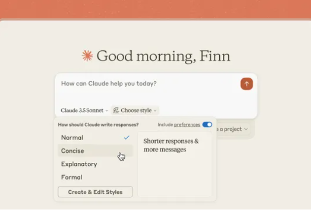 Anthropic's Claude AI Gets a Personal Touch: Custom Writing Styles 1 Screenshot 20241127 1019192