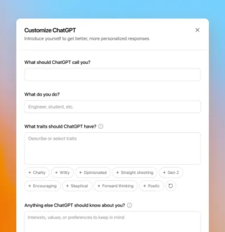 ChatGPT's Personality Makeover: Introducing Customizable Traits 1 Screenshot 20250118 0858592