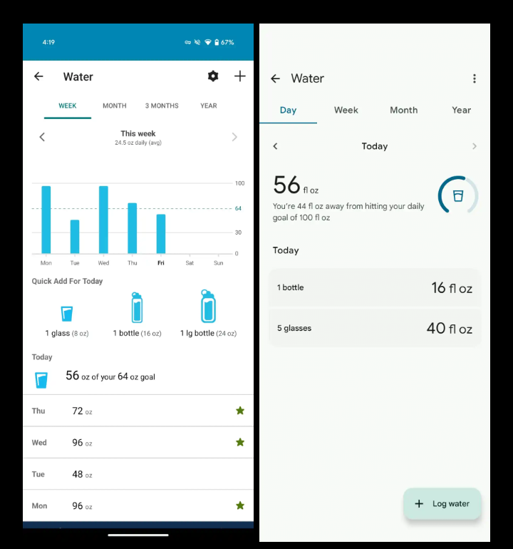 Fitbit Redesigns Water Logging on Android with New UI and Tracking Options 2 Screenshot 20250315 2104232
