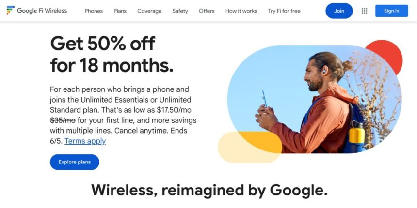 Save 50% on Google Fi Unlimited Plans for 18 Months – From $11.50/Month 1 50 off Google Fi May 2025