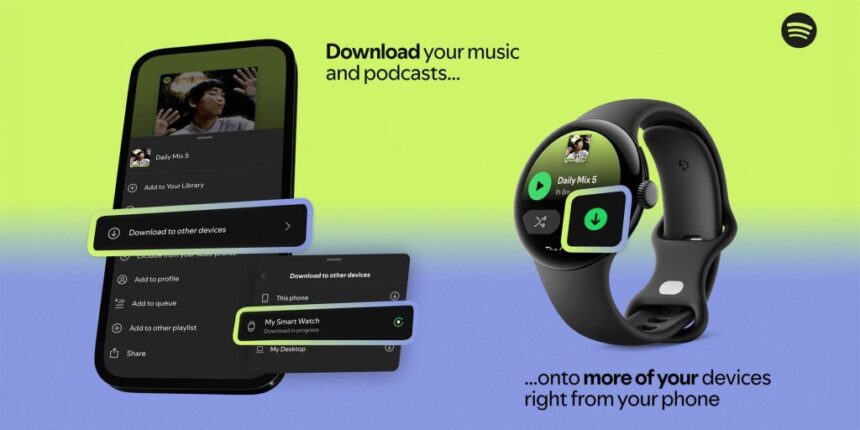 Spotify Enables Remote Downloads on Wear OS Devices 1 spotify downloads 1