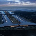 Aerial concept rendering of Tesla and SpaceX's massive Terafab semiconductor factory in Grimes County, Texas