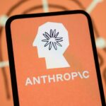 Anthropic logo displayed on a smartphone screen with Claude branding