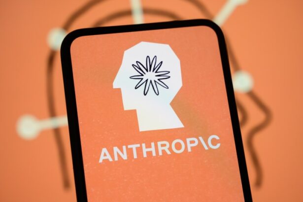 Anthropic logo displayed on a smartphone screen with Claude branding