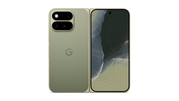 Google Pixel 11 Pro Fold smartphone unfolded showing bright inner display