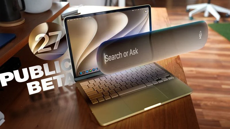 macOS Golden Gate public beta installation screen on a MacBook Pro